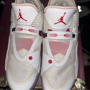 Jordan 33’s White and Red Slip-On Sneakers